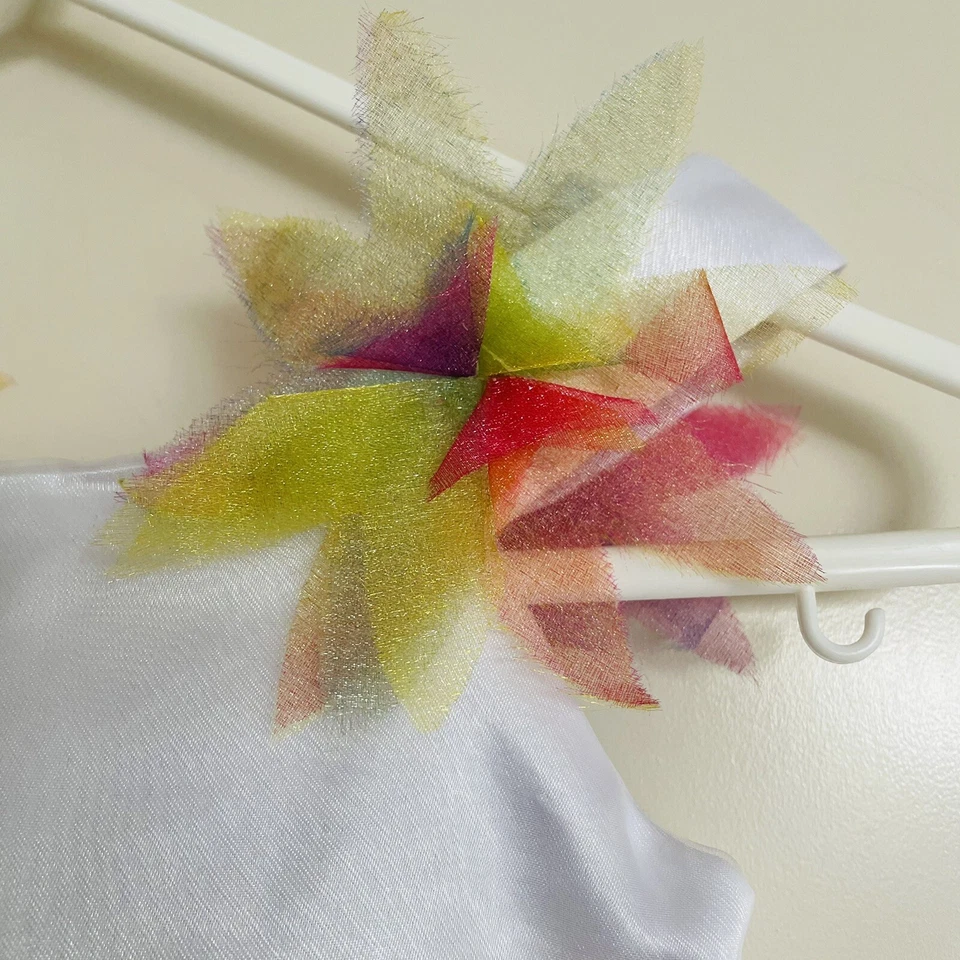 Party Rainbow Dress Girls Birthday White Tulle Tutu Skirt Dress up Flower Girl M - Image 4 of 4