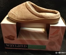 Wayland Square Tan Open Memory Foam Small Slippers Unisex Men's Women's Gift NIB