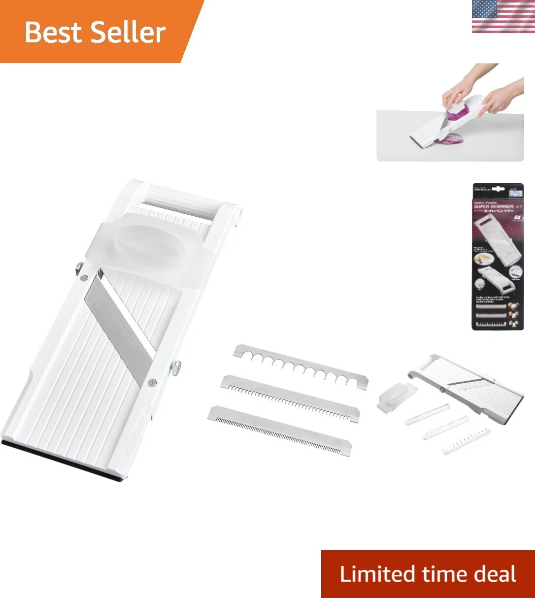 4-in-1 Mandoline Slicer: Stainless Steel Precision for Home Chefs - Easy Clean