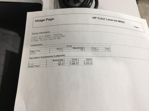 HP Color LaserJet Enterprise M652 w/ HP 550-sheet Paper Tray Stand J7Z99A - Picture 11 of 12