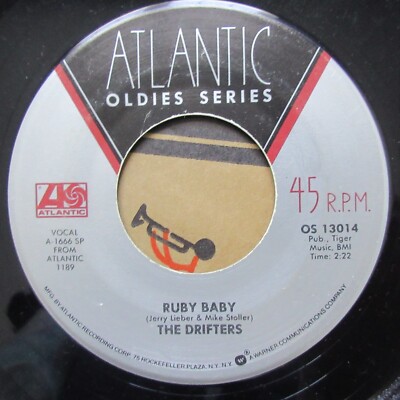 VTG VINYL 6'' 45 EX THE DRIFTERS RUBY BABY UNDER THE BOARDWALK ATLANTIC