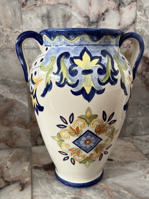 Hand painted pottery vase