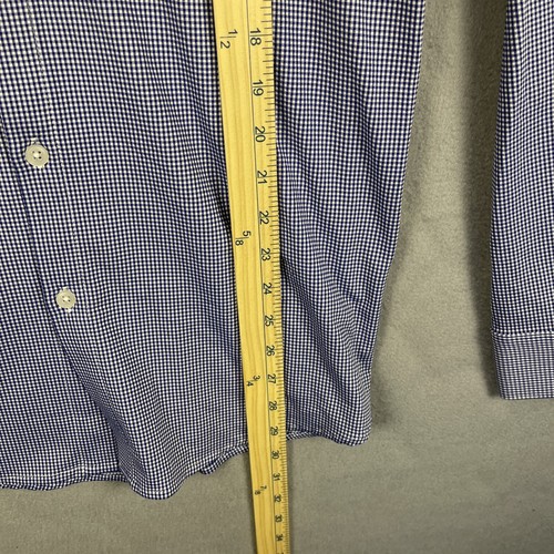 Mizzen+Main Spinnaker Shirt Men’s Large Blue Micro Check Trim Fit Made in USA - Picture 9 of 12
