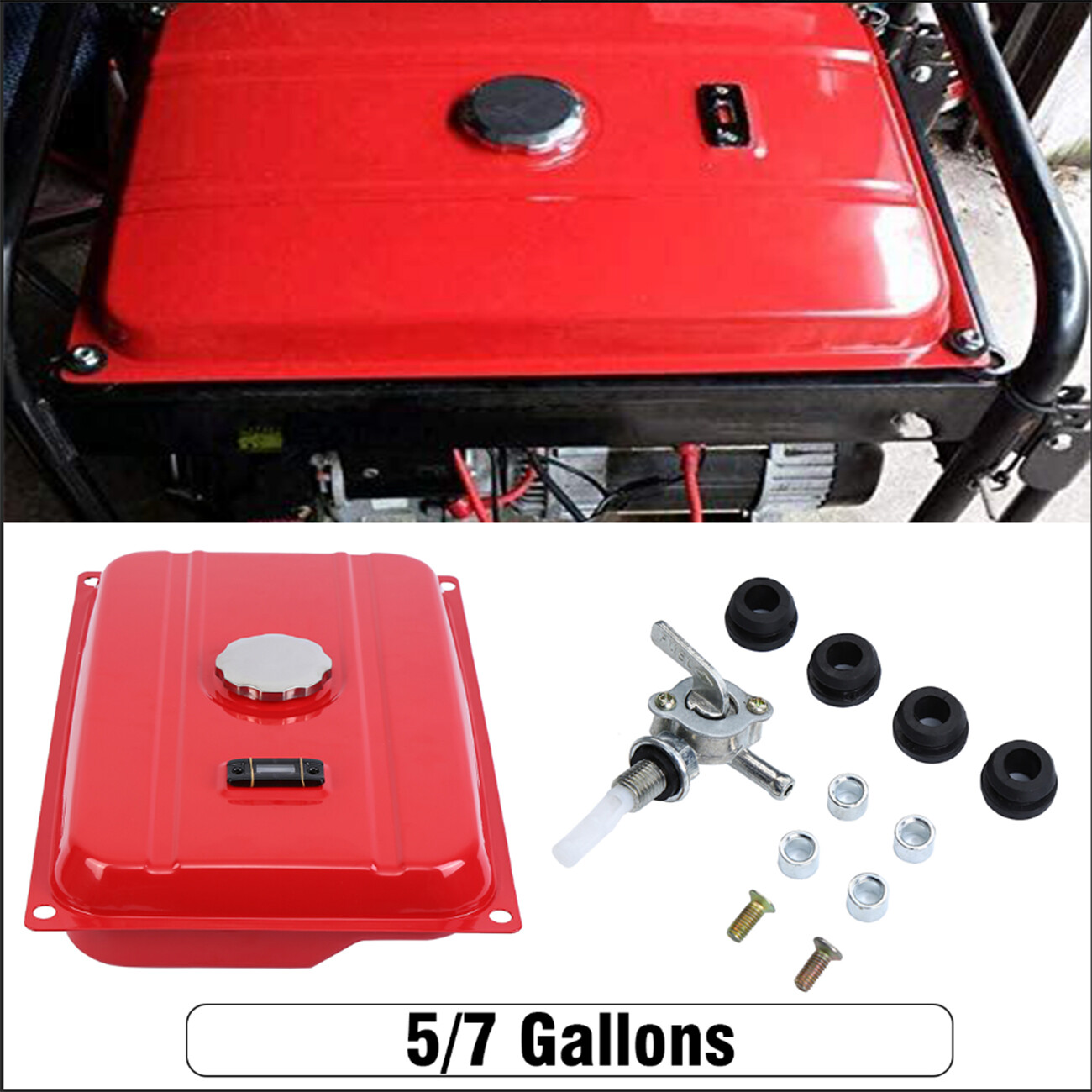15L/25L Gallon Generator Gas Tank Fuel Filter Cap Gauge Petcock EC2500