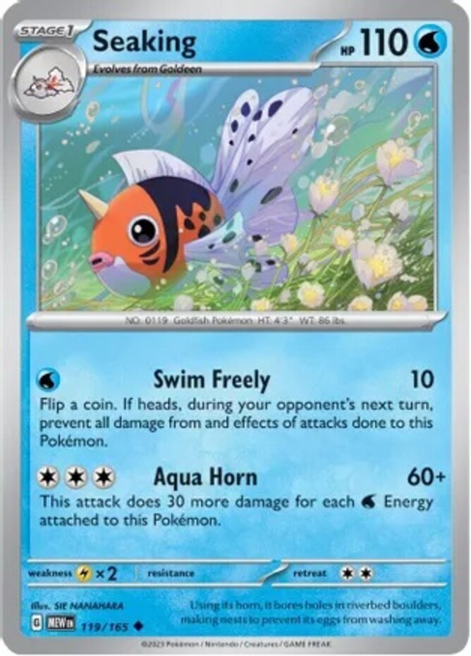 Pokemon Seaking - 119/165 - Uncommon NM-Mint Scarlet & Violet - 151