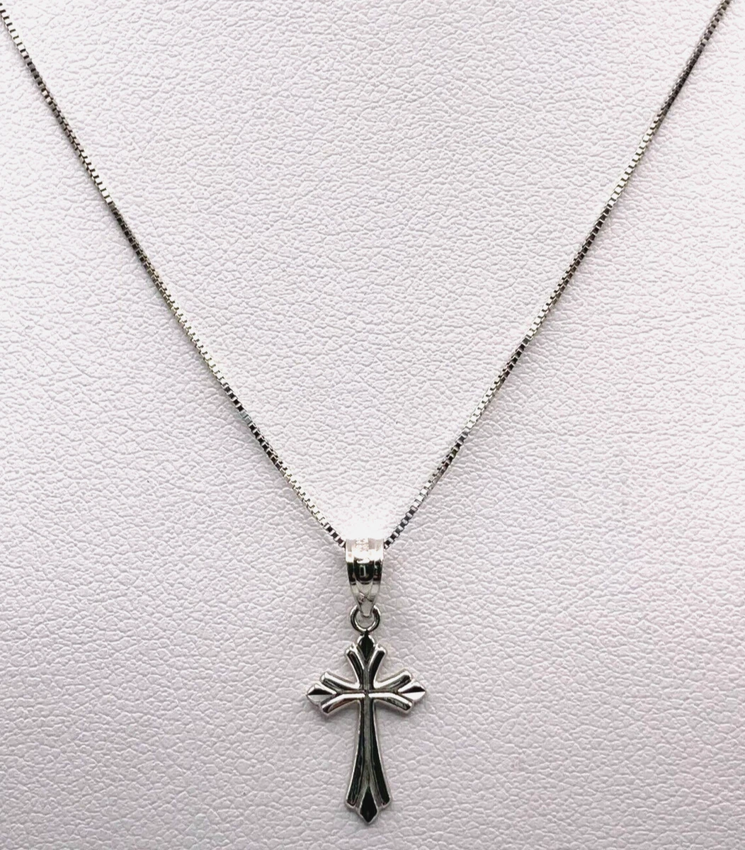 First communion silver store cross necklace