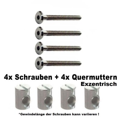 4 od. 8 Schrauben M6 40, 50, 60,oder 70mm+Quermuttern 12mm ,für zb. Ikea  Betten