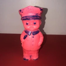 Vintage Sun Rubber Company 1960 Pink Police Officer Cop Squeak Toy