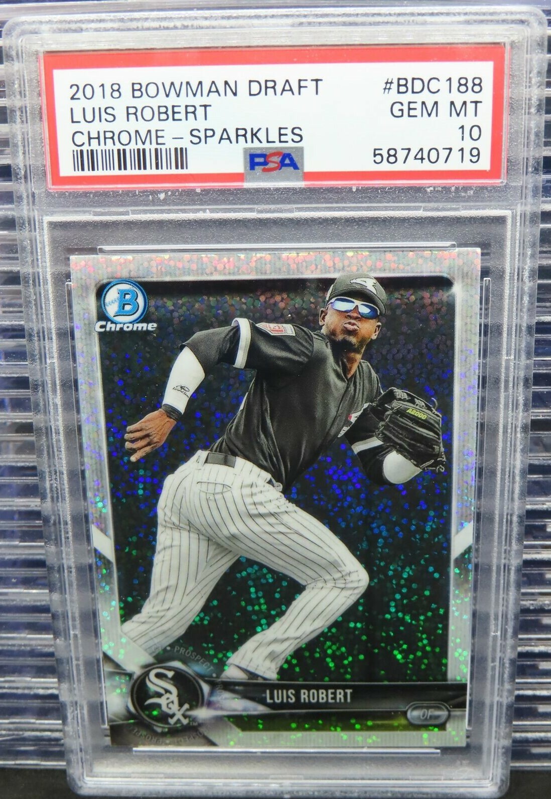 LUIS ROBERT 2018 BOWMAN DRAFT CHROME #BDC-188 SPARKLES PSA 10 POP 30 ROOKIE