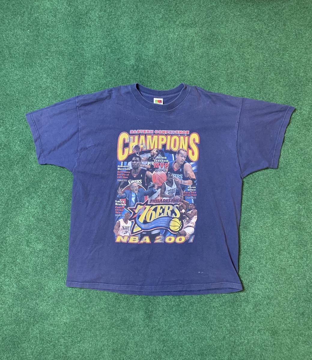 Rare Allen Iverson Vtg 76ers Nba 2001 T Shirt 2XL Sixers Rap