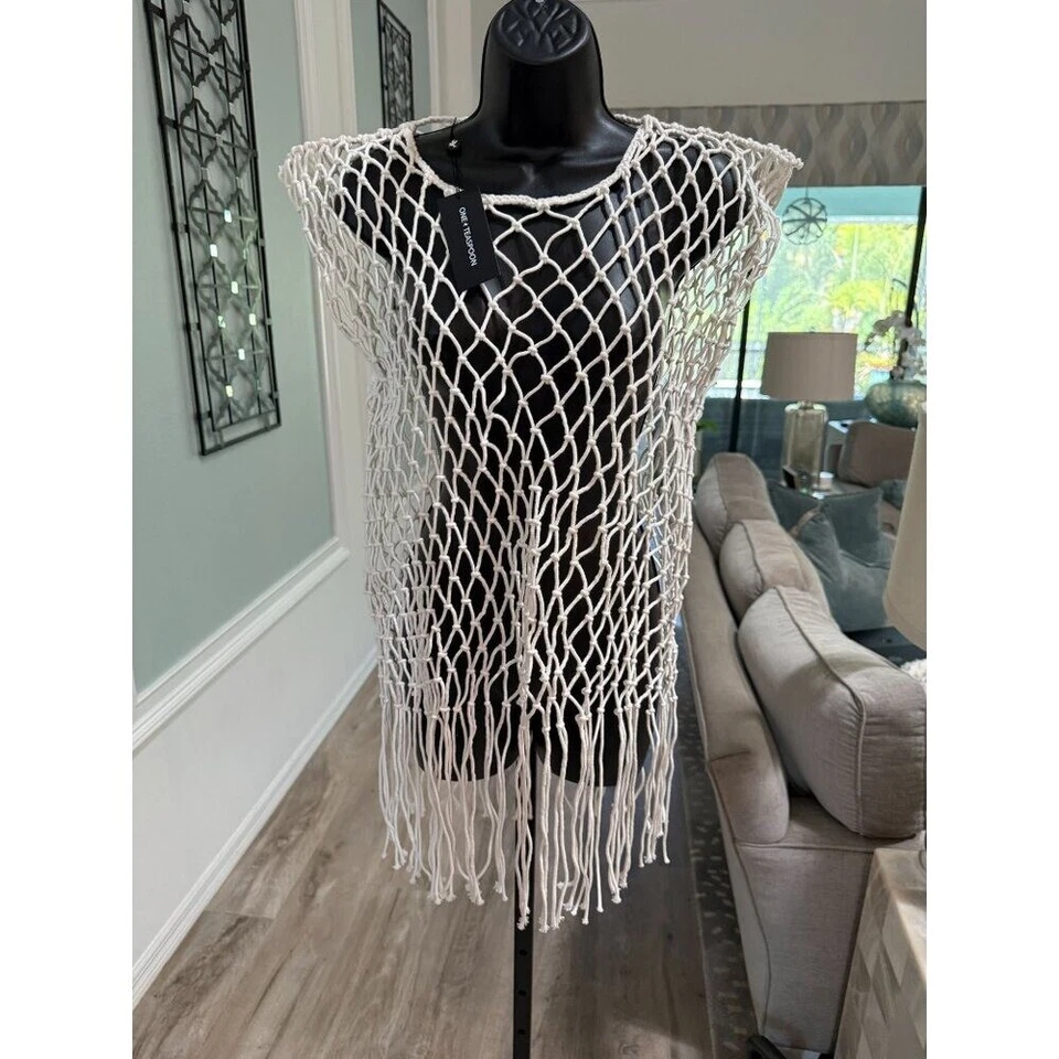 Nuevo con etiquetas Top de náufrago anudado a mano M/L Festival Ropa de playa Foto 4 de 4