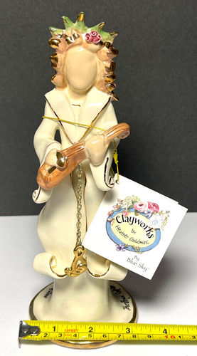 Blue Sky Heather Goldminc HARMONY Angel Candle Holder 9/11/2001 Clayworks 8.5" - Picture 13 of 13