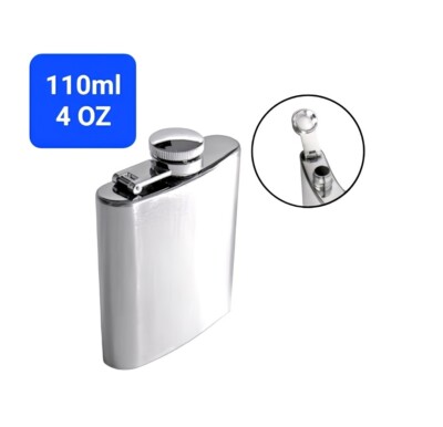 Mini Flachmann Hip Flask 110ml 4 OZ Edelstahl Taschen Tragbare Alkoholflasche