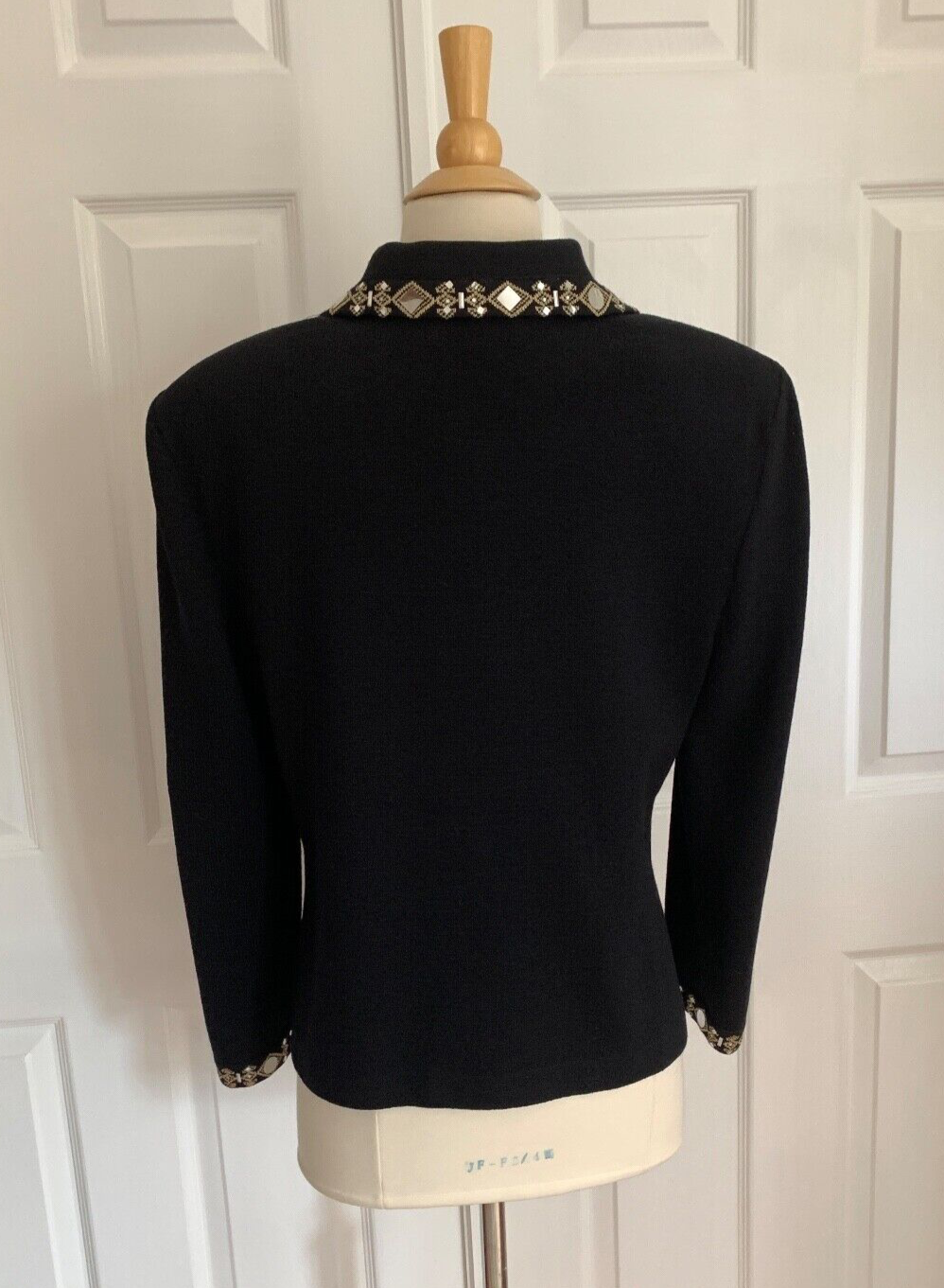 St. John Knits Marie Gray Evening Jacket Black Fancy Trim Size 12 eBay