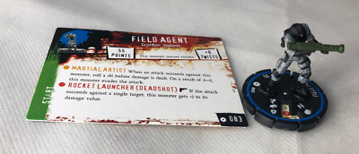 HorrorClix Field Agent #083 blau Figur Modell Vintage Horror Clix