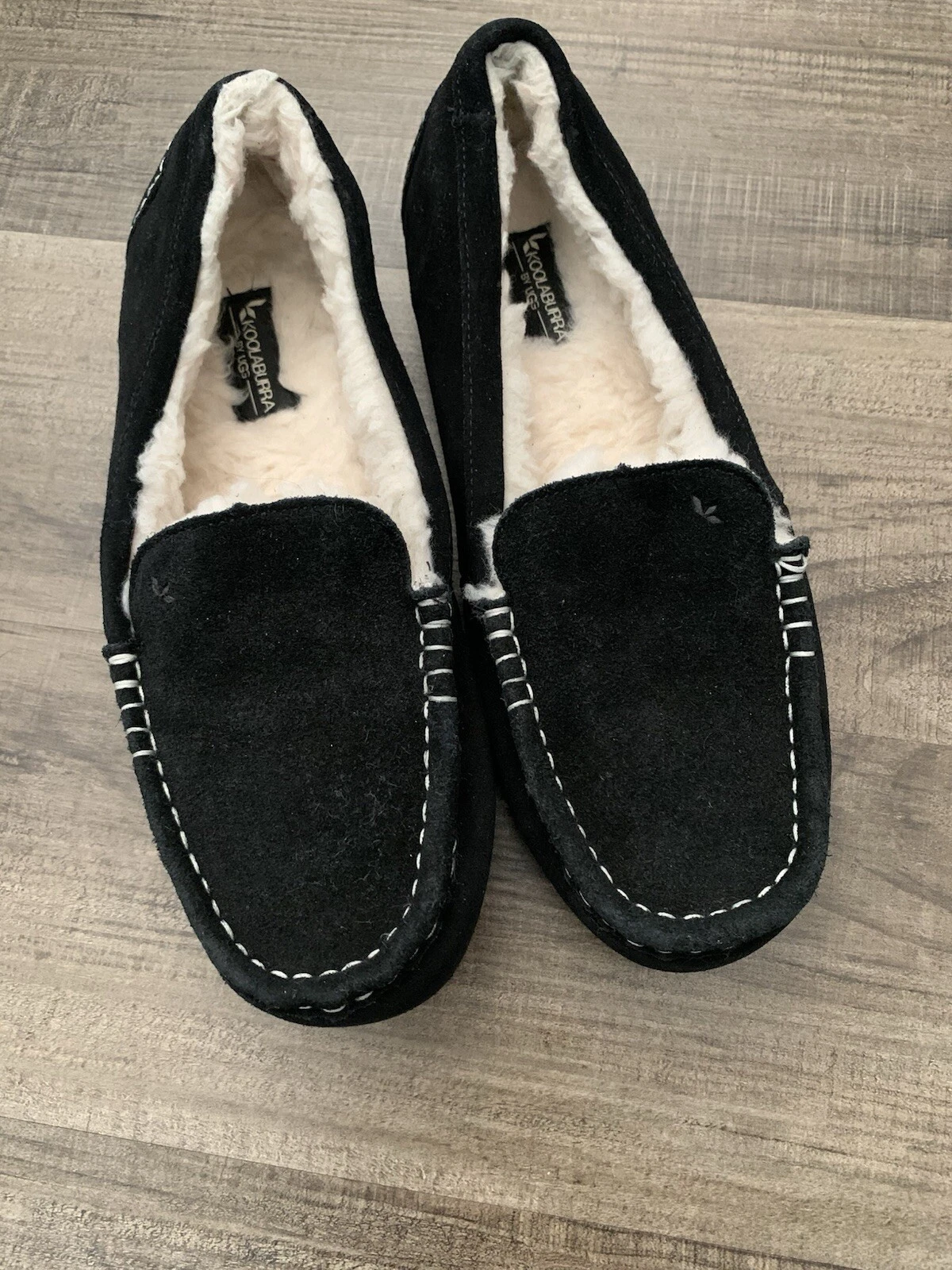 Pantofole Koolaburra by Ugg Lezly nere scamosciate slip on pelliccia sintetica taglia 10