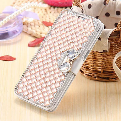 For Samsung S24 S23 S22 S25 Ultra Crystal Diamond Leather Wallet Flip Case Cover