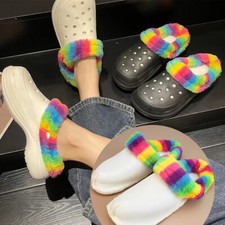 Replacement Fur Insoles Liners Furry Inserts For Hole Shoes Clogs Plush Cover