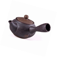 Japanese Style Kyusu Clay Teapot With Stainless Steel Filter, Dark Brown, 220 Ml Japanese Style Kyusu Clay Teapot With Stainless Steel Filter, Dark Brown, 220 Ml