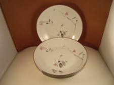 Vintage Rosenthal Germany Japanese Quince Platinum Trim Set of 4 Soup Bowls C