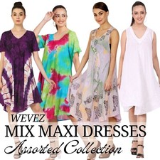Wholesale women's Fashion dresses - Lot of 10 Mix colour Sundress umbrella Midi