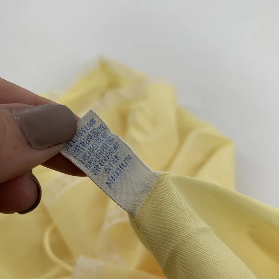 Vestido de Noche Babydoll Bordado Vanity Fair Vintage Años 60 Mediano Lt Amarillo Foto 4 de 4