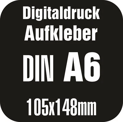 MOW-TRADING 48x DIN A6 Aufkleber Sticker mit Wunschdruck
