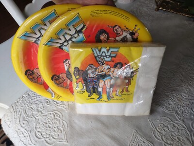 1985 WWF Plates Napkins Hulk Hogan Wrestling Sealed 7