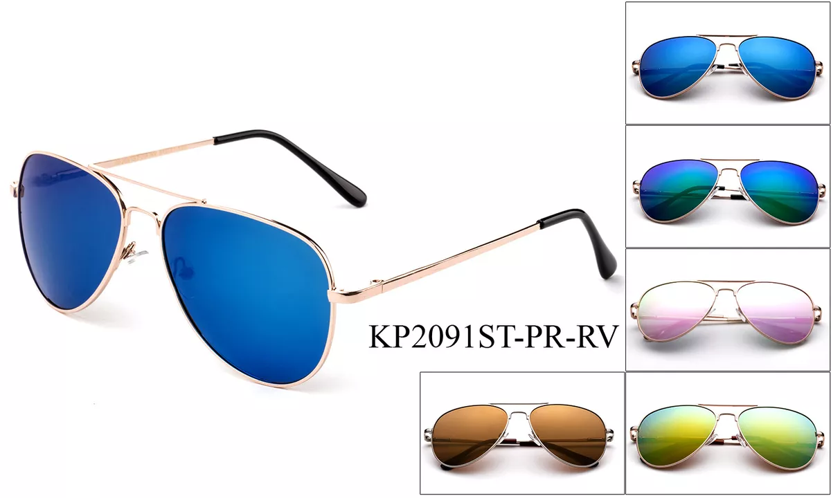 Polarized Aviator Sunglasses Kids Flash Mirror Lens Teens Junior Boys Girls