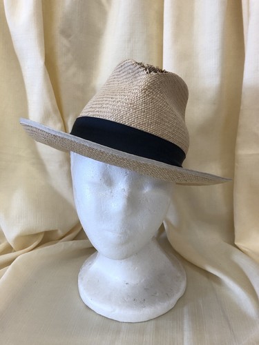 Vintage Made In London Men's Panama Straw Hat As Is Side M