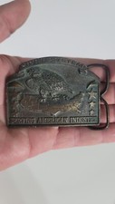 RE11151 NOS VINTAGE 1981 RIVER SYSTEMS SERVING AMERICAN INDUSTRY  BUCKLE