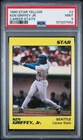 1990 STAR KEN GRIFFEY JR. YELLOW 2 KEN GRIFFEY JR. CAREER STATS PSA 9