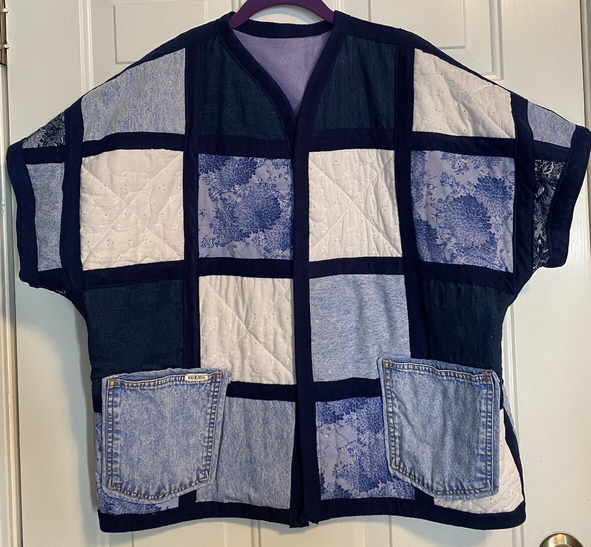 Patchwork Handmade Coat Reversible Granny Square … - image 2