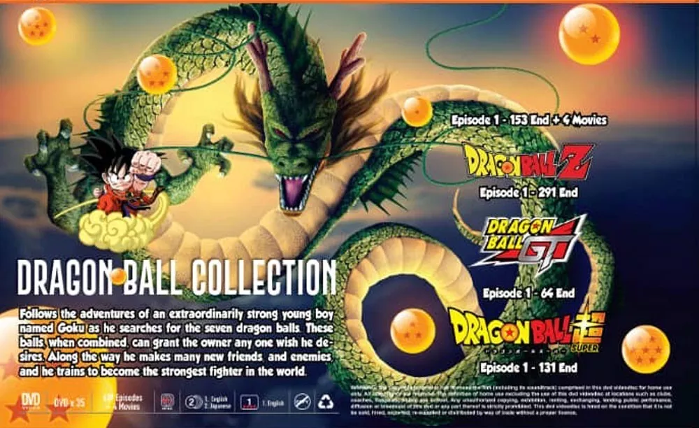 ANIME, DRAGON BALL Z, Episodes 1-291+1, English Dubbed, 29 DVD