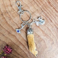 Squirrel Foot paw key ring  all seeing eye amulet purse talisman keychain