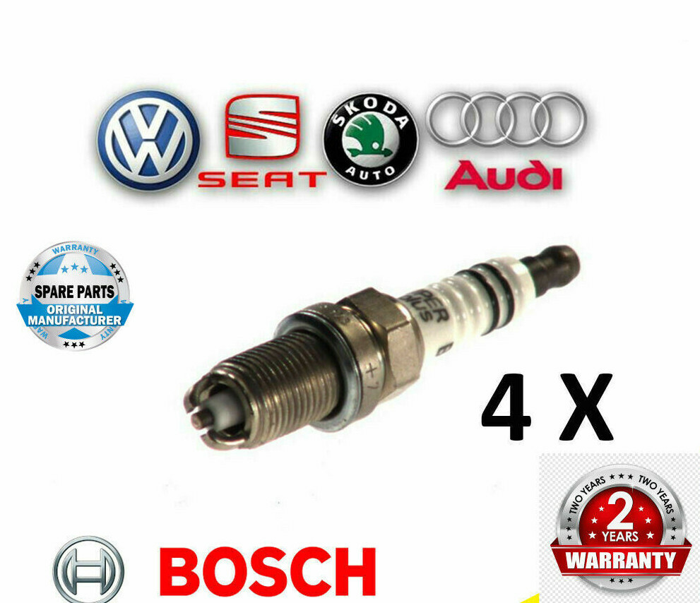 4 X Bosch Super Plus VW / Audi / Skoda / Seat 1.4L 1.6L 1.8L 2.0L 0242235668