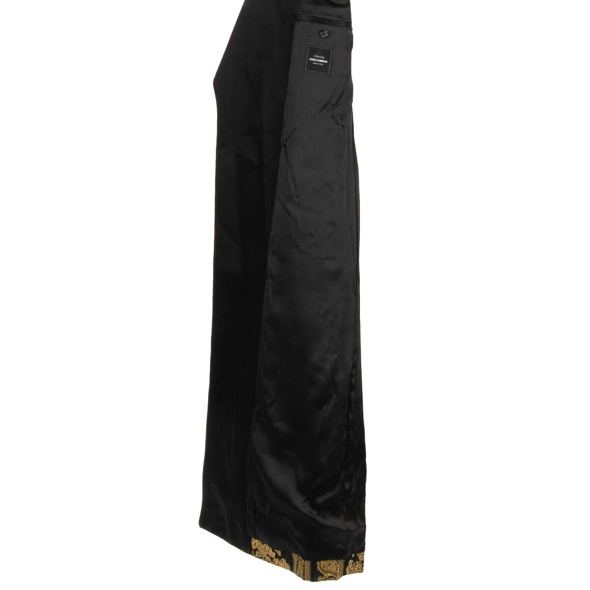 DOLCE & GABBANA Baroque Jacquard Coat Robe Black Gold 48 M DOLCE & GABBANA Baroque Jacquard Coat Robe Black Gold 48 M