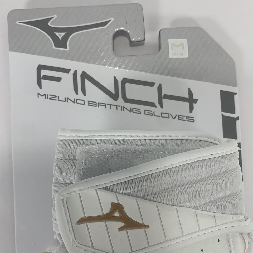 MIZUNO JENNIE FINCH SOFTBALL BATTING GLOVES WOMEN'S MEDIUM WHITE ROSE
