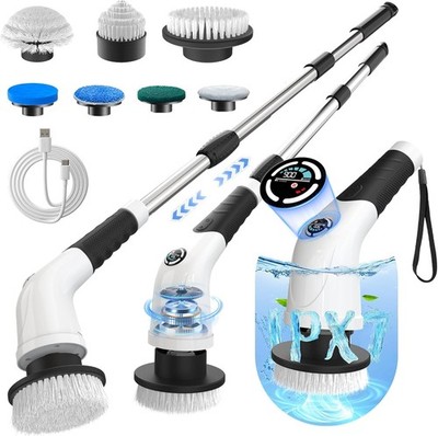 Electric Spin Scrubber Cordless Cleaning Brush W/ 180 Min Runtime 3-Speed 7