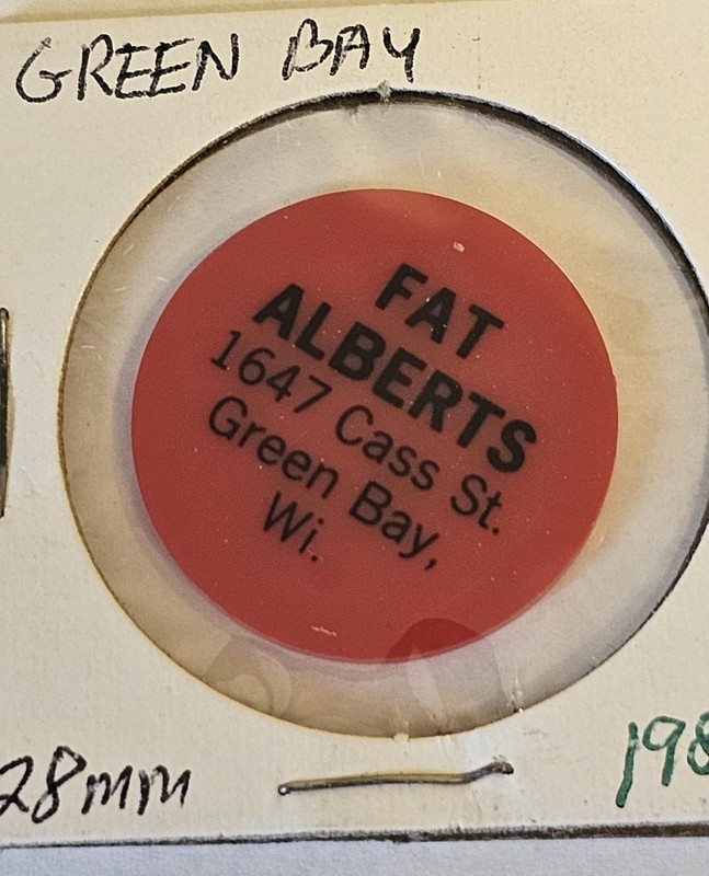 Fat Alberts Green Bay WI Plastic Good For Token #3599