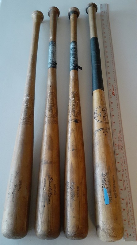 4x Vintage Baseball Bats - STAUB / AARON / KILLEBREW / MANTLE