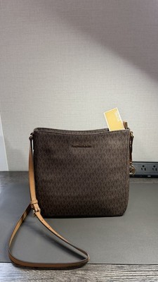 Michael Kors Jet Set Travel Large Messenger Crossbody Bag Brown/Acorn Zip