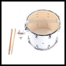 14 x10 inches Marching Drum Drumsticks Key Strap White