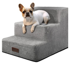 3 Step Stairs for Sofa  Chair Nonslip Sturdy Pet Steps Dogs Cats GREY
