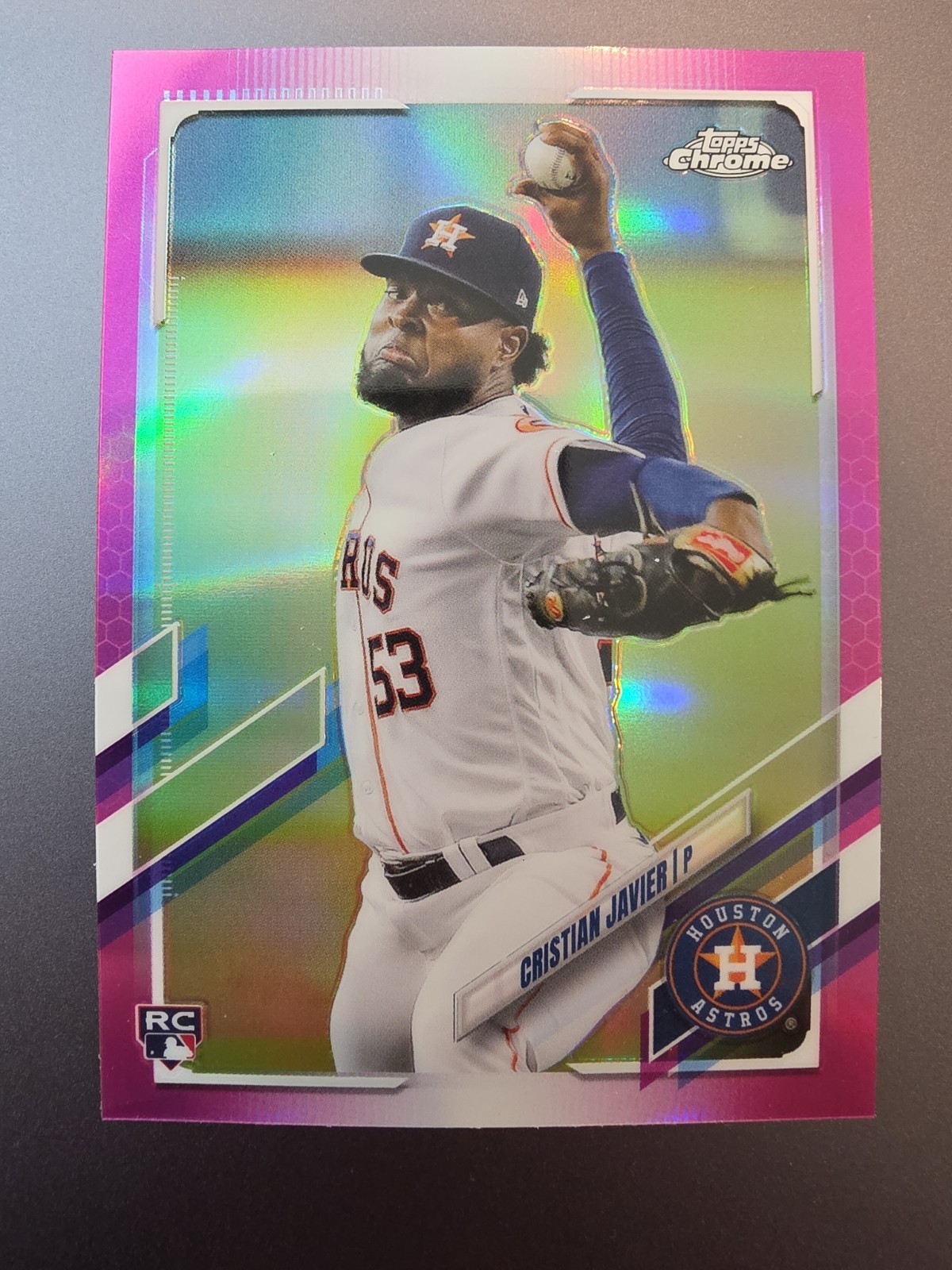 2021 Topps Chrome - Cristian Javier #92 Pink Refractor (RC)