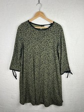 Paraphrase Womens Khaki Leopard Print Dress Size XL 16