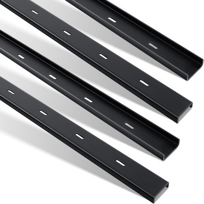 36'' C Channel Steel Brackets for Table Top Support  4 Pack, Black Finish
