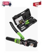 10 Tons Hydraulic Wire Battery Cable Lug Terminal Crimper Crimping Tool with 9 P