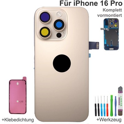 Akkudeckel für iPhone 16 Pro Gold NFC Blitzlicht Magnet vormontiert