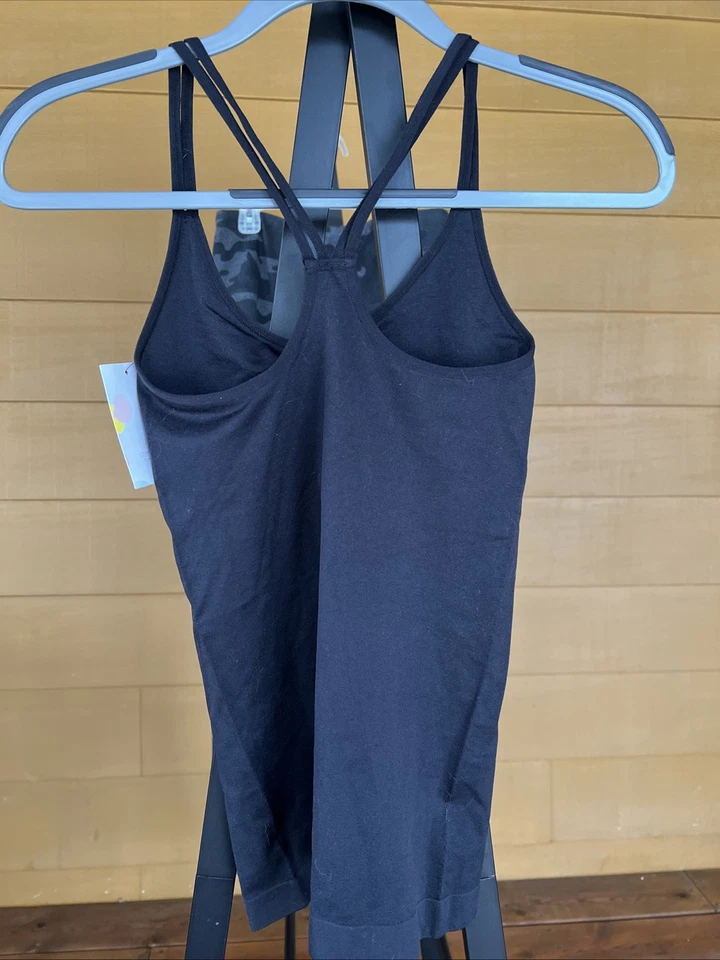 Womens Exercise Outfit Lysse Leggings L, Nordstrom Cami (New) S, Black Grey — 第 3/4 张图片